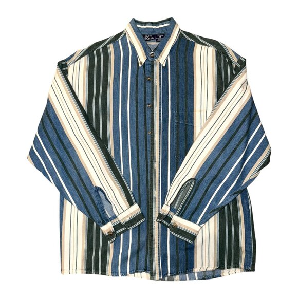 Vintage Stripped Flannel Button Down - Picture 1 of 7